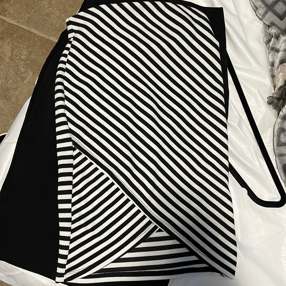 Black and white striped skirt